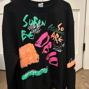 Colorful Graphic Black Sweatshirt